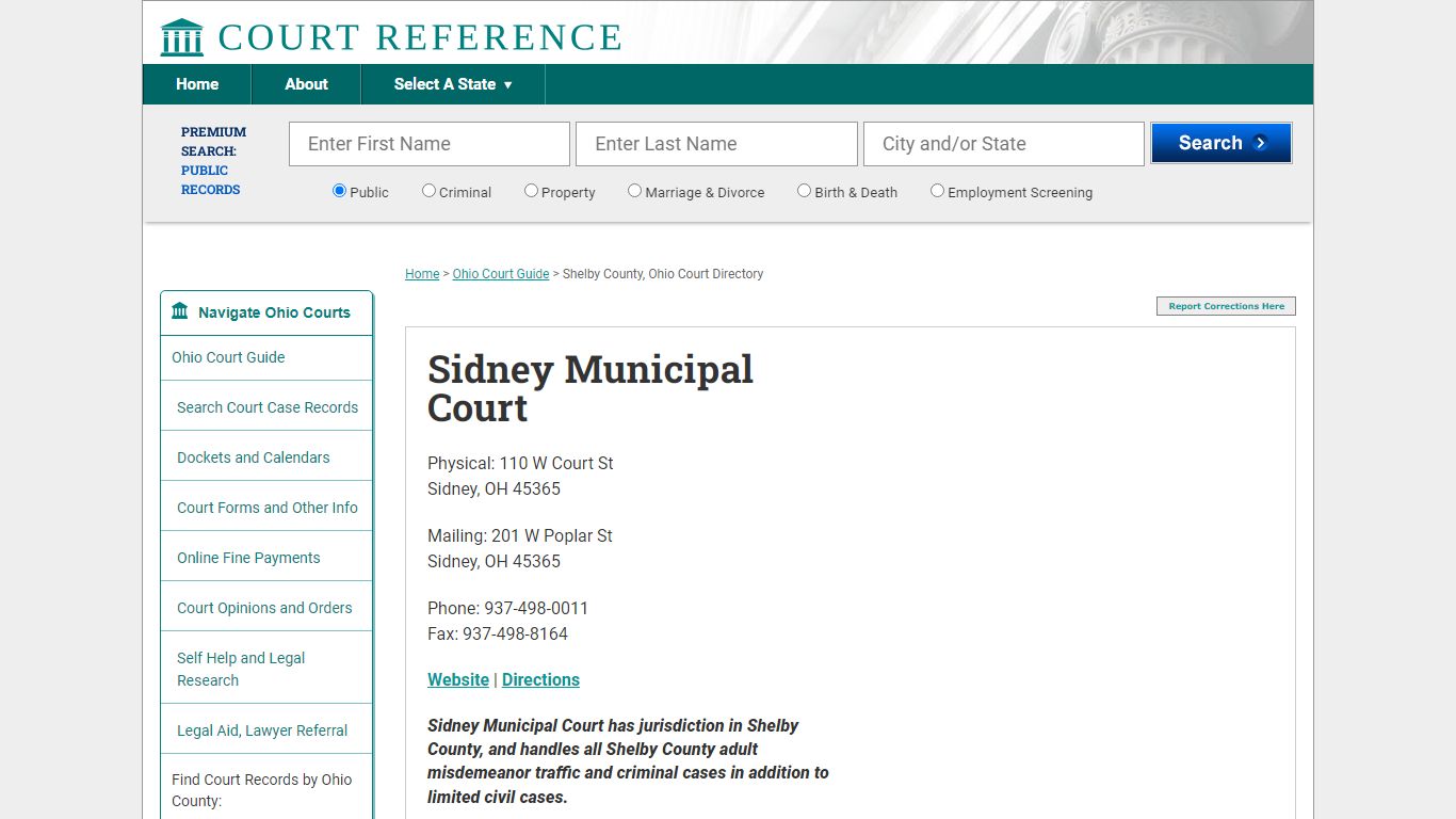 Sidney Municipal Court - Court Records Directory